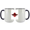 Accent Sublimation Blank Ceramic Mug - White w/Blue Rim and Handle - 11 oz Thumbnail