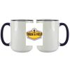 Accent Sublimation Blank Ceramic Mug - White w/Blue Rim and Handle - 11 oz Thumbnail