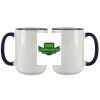 Accent Sublimation Blank Ceramic Mug - White w/Blue Rim and Handle - 11 oz Thumbnail