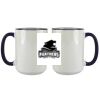 Accent Sublimation Blank Ceramic Mug - White w/Blue Rim and Handle - 11 oz Thumbnail