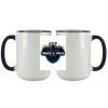 Accent Sublimation Blank Ceramic Mug - White w/Blue Rim and Handle - 11 oz Thumbnail