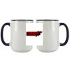 Accent Sublimation Blank Ceramic Mug - White w/Blue Rim and Handle - 11 oz Thumbnail