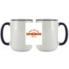 Accent Sublimation Blank Ceramic Mug - White w/Blue Rim and Handle - 11 oz Thumbnail