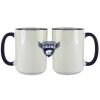 Accent Sublimation Blank Ceramic Mug - White w/Blue Rim and Handle - 11 oz Thumbnail