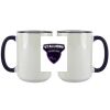 Accent Sublimation Blank Ceramic Mug - White w/Blue Rim and Handle - 11 oz Thumbnail