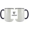 Accent Sublimation Blank Ceramic Mug - White w/Blue Rim and Handle - 11 oz Thumbnail