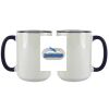 Accent Sublimation Blank Ceramic Mug - White w/Blue Rim and Handle - 11 oz Thumbnail
