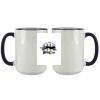 Accent Sublimation Blank Ceramic Mug - White w/Blue Rim and Handle - 11 oz Thumbnail