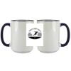 Accent Sublimation Blank Ceramic Mug - White w/Blue Rim and Handle - 11 oz Thumbnail