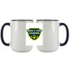 Accent Sublimation Blank Ceramic Mug - White w/Blue Rim and Handle - 11 oz Thumbnail