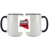 Accent Sublimation Blank Ceramic Mug - White w/Blue Rim and Handle - 11 oz Thumbnail