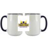 Accent Sublimation Blank Ceramic Mug - White w/Blue Rim and Handle - 11 oz Thumbnail