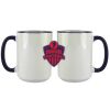 Accent Sublimation Blank Ceramic Mug - White w/Blue Rim and Handle - 11 oz Thumbnail