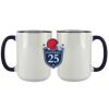 Accent Sublimation Blank Ceramic Mug - White w/Blue Rim and Handle - 11 oz Thumbnail