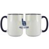 Accent Sublimation Blank Ceramic Mug - White w/Blue Rim and Handle - 11 oz Thumbnail