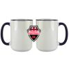 Accent Sublimation Blank Ceramic Mug - White w/Blue Rim and Handle - 11 oz Thumbnail