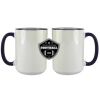 Accent Sublimation Blank Ceramic Mug - White w/Blue Rim and Handle - 11 oz Thumbnail