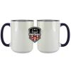 Accent Sublimation Blank Ceramic Mug - White w/Blue Rim and Handle - 11 oz Thumbnail
