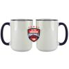 Accent Sublimation Blank Ceramic Mug - White w/Blue Rim and Handle - 11 oz Thumbnail