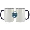 Accent Sublimation Blank Ceramic Mug - White w/Blue Rim and Handle - 11 oz Thumbnail