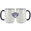 Accent Sublimation Blank Ceramic Mug - White w/Blue Rim and Handle - 11 oz Thumbnail