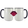 Accent Sublimation Blank Ceramic Mug - White w/Blue Rim and Handle - 11 oz Thumbnail