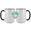 Accent Sublimation Blank Ceramic Mug - White w/Blue Rim and Handle - 11 oz Thumbnail
