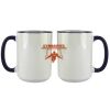 Accent Sublimation Blank Ceramic Mug - White w/Blue Rim and Handle - 11 oz Thumbnail
