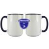 Accent Sublimation Blank Ceramic Mug - White w/Blue Rim and Handle - 11 oz Thumbnail