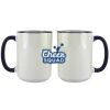 Accent Sublimation Blank Ceramic Mug - White w/Blue Rim and Handle - 11 oz Thumbnail