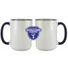 Accent Sublimation Blank Ceramic Mug - White w/Blue Rim and Handle - 11 oz Thumbnail
