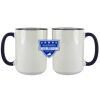 Accent Sublimation Blank Ceramic Mug - White w/Blue Rim and Handle - 11 oz Thumbnail