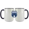 Accent Sublimation Blank Ceramic Mug - White w/Blue Rim and Handle - 11 oz Thumbnail