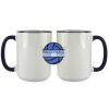 Accent Sublimation Blank Ceramic Mug - White w/Blue Rim and Handle - 11 oz Thumbnail