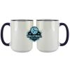 Accent Sublimation Blank Ceramic Mug - White w/Blue Rim and Handle - 11 oz Thumbnail