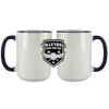 Accent Sublimation Blank Ceramic Mug - White w/Blue Rim and Handle - 11 oz Thumbnail