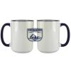 Accent Sublimation Blank Ceramic Mug - White w/Blue Rim and Handle - 11 oz Thumbnail
