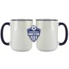 Accent Sublimation Blank Ceramic Mug - White w/Blue Rim and Handle - 11 oz Thumbnail