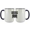 Accent Sublimation Blank Ceramic Mug - White w/Blue Rim and Handle - 11 oz Thumbnail