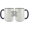 Accent Sublimation Blank Ceramic Mug - White w/Blue Rim and Handle - 11 oz Thumbnail