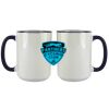 Accent Sublimation Blank Ceramic Mug - White w/Blue Rim and Handle - 11 oz Thumbnail
