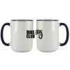 Accent Sublimation Blank Ceramic Mug - White w/Blue Rim and Handle - 11 oz Thumbnail