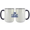 Accent Sublimation Blank Ceramic Mug - White w/Blue Rim and Handle - 11 oz Thumbnail