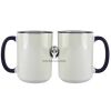 Accent Sublimation Blank Ceramic Mug - White w/Blue Rim and Handle - 11 oz Thumbnail