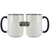 Accent Sublimation Blank Ceramic Mug - White w/Blue Rim and Handle - 11 oz Thumbnail