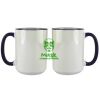 Accent Sublimation Blank Ceramic Mug - White w/Blue Rim and Handle - 11 oz Thumbnail