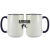 Accent Sublimation Blank Ceramic Mug - White w/Blue Rim and Handle - 11 oz Thumbnail