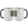 Accent Sublimation Blank Ceramic Mug - White w/Blue Rim and Handle - 11 oz Thumbnail