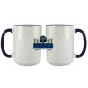Accent Sublimation Blank Ceramic Mug - White w/Blue Rim and Handle - 11 oz Thumbnail