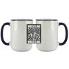 Accent Sublimation Blank Ceramic Mug - White w/Blue Rim and Handle - 11 oz Thumbnail